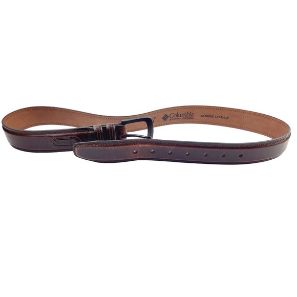 Columbia Double Loop-Stitched Leather Belt - Size 38 - Picture 2 of 5
